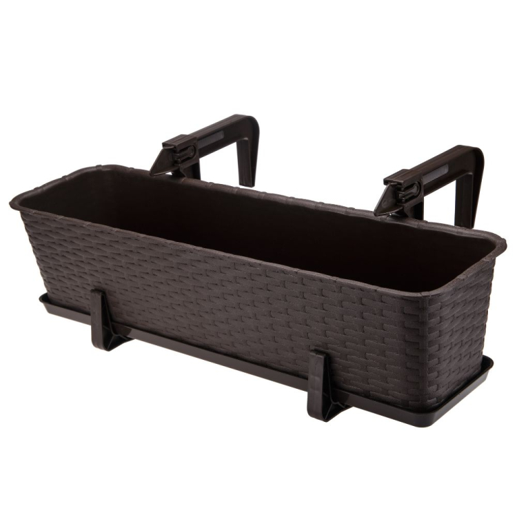 Doniczka balkonowa RATTAN 60cm brąz